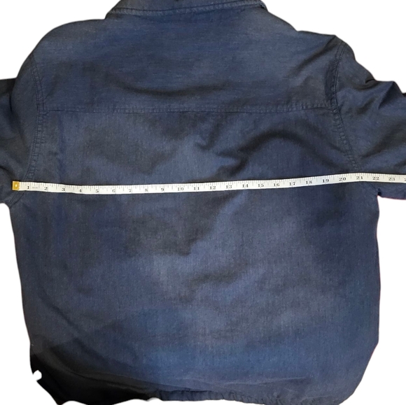UNTUCKit Indigo Blue Cotton Shirt Jacket Quilted Plaid Lining Pockets mens large - Picture 7 of 9